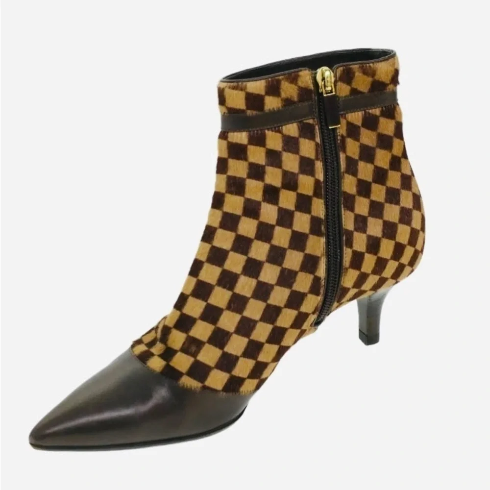 Louis VUITTON Damier Sauvage Heeled Boots - Size 6 - 6.5 - Picture 9 of 14
